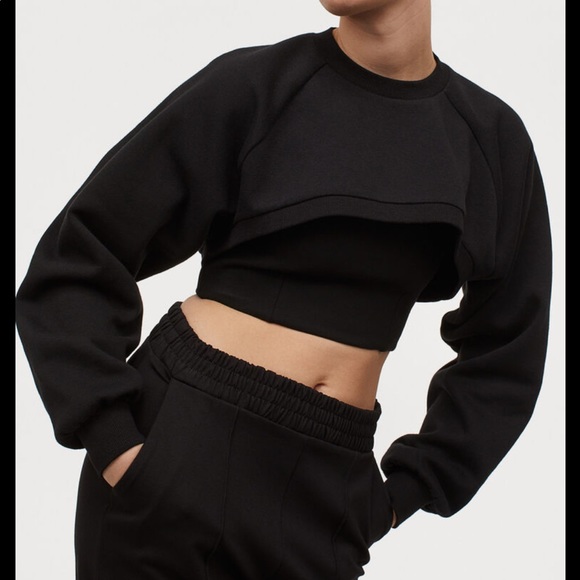 H&M cropped Sweatshirt Arm Warmer Small - Picture 2 of 4
